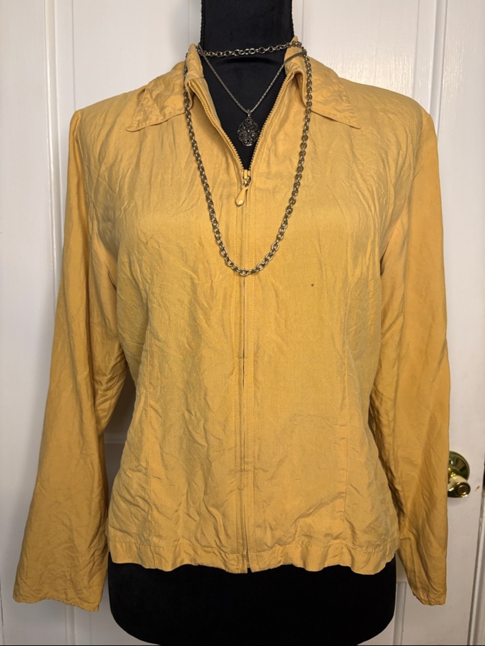 Anna and Frank Mustard Yellow Silk Blouse